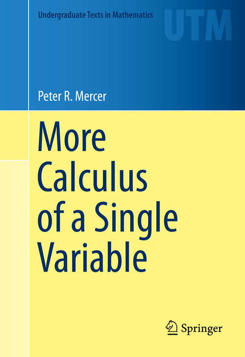 Book cover of More Calculus of a Single Variable
