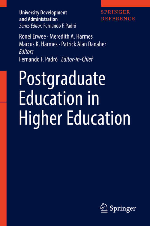 Book cover of Postgraduate Education in Higher Education (University Development and Administration)