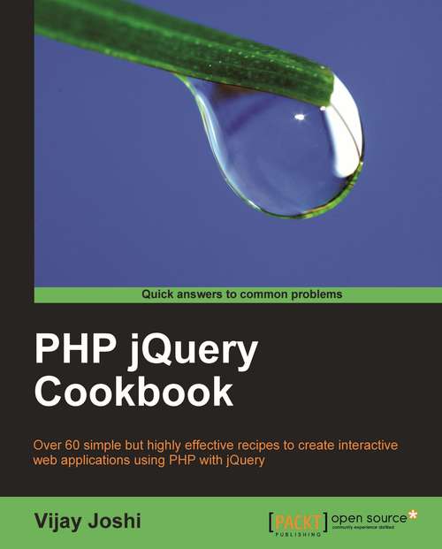 Book cover of PHP jQuery Cookbook