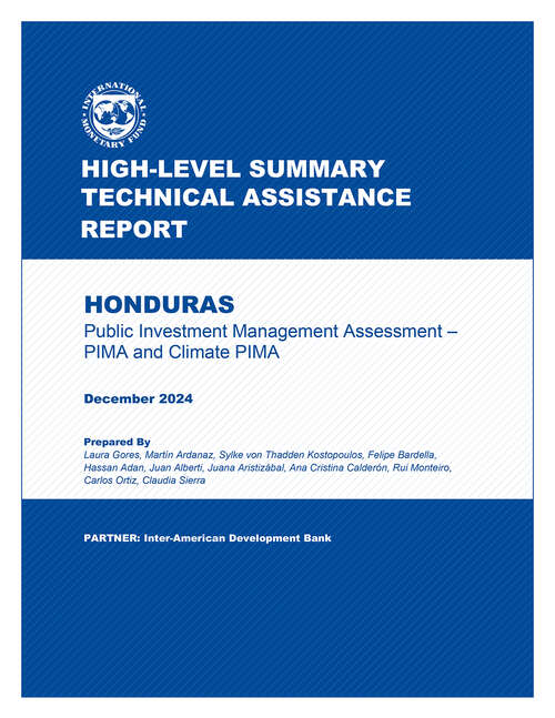 Book cover of Honduras: Public Investment Management Assessment – PIMA and Climate PIMA