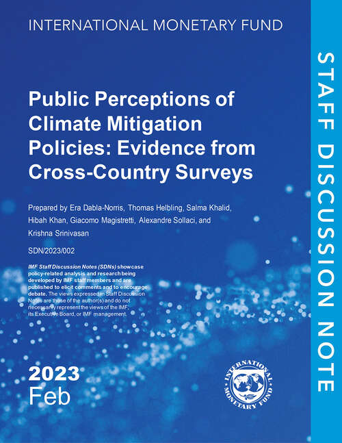 Book cover of Public Perceptions of Climate Mitigation Policies: Evidence from Cross-Country Surveys