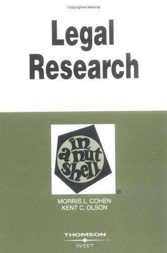 Book cover of Legal Research in a Nutshell (8th edition)