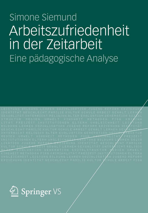 Book cover of Arbeitszufriedenheit in der Zeitarbeit