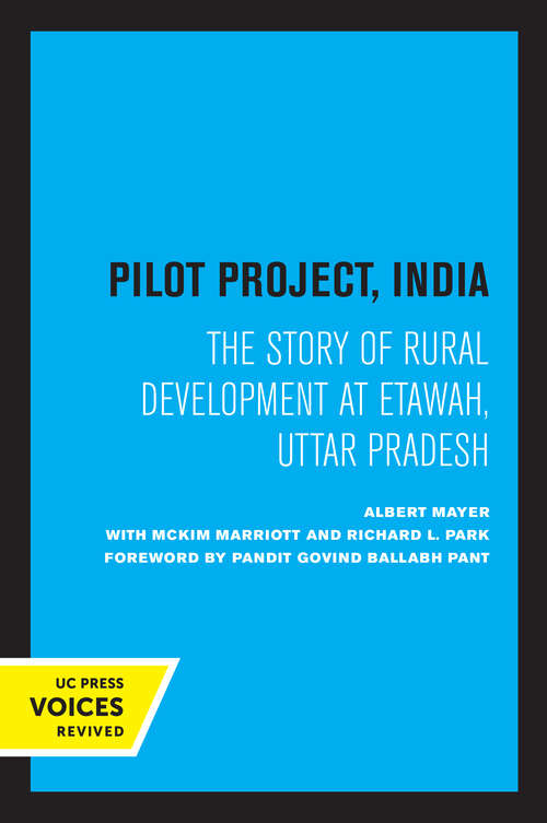 Book cover of Pilot Project, India: The Story of Rural Development at Etawah, Uttar Pradesh