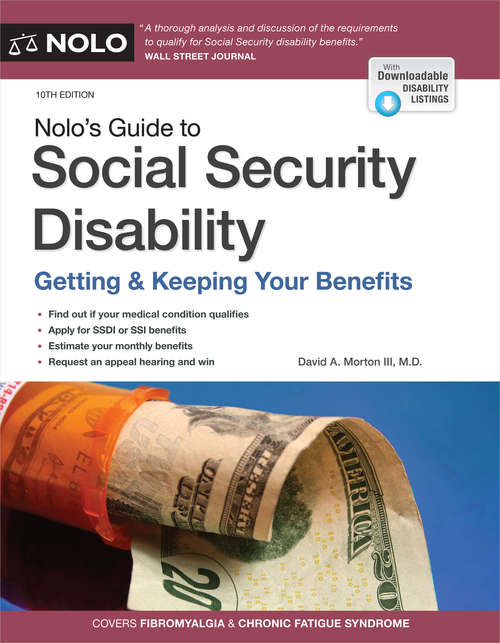 Book cover of Nolo's Guide to Social Security Disability: Getting & Keeping Your Benefits (Tenth Edition)