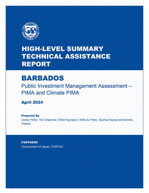 Book cover of Barbados: Public Investment Management Assessment - PIMA and Climate PIMA