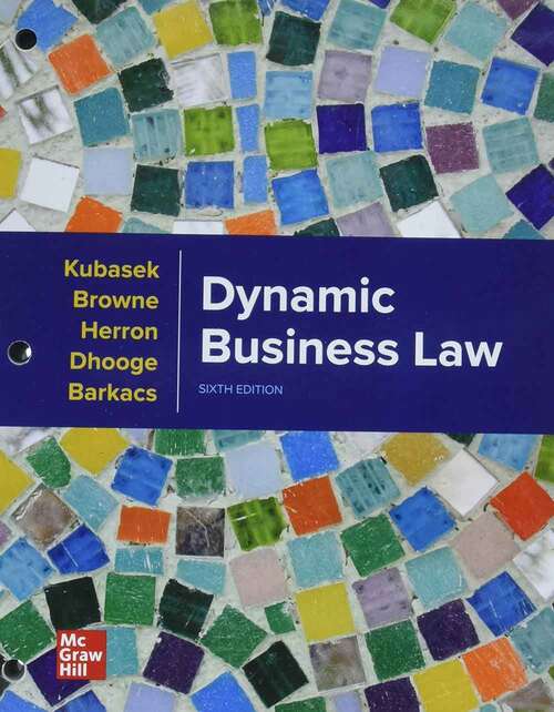 Book cover of Dynamic Business Law (Sixth Edition)