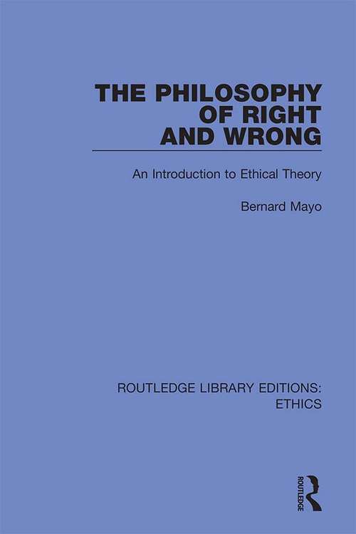 Book cover of The Philosophy of Right and Wrong