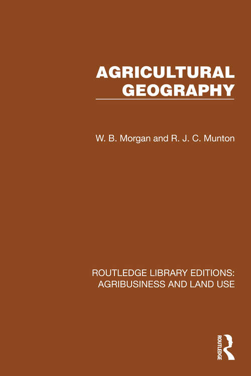 Cover image of Agricultural Geography