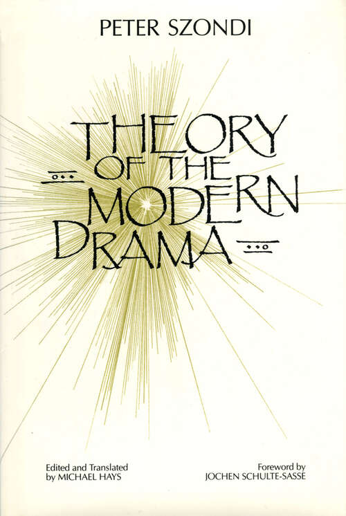 Book cover of Theory of Modern Drama: A Critical Edition