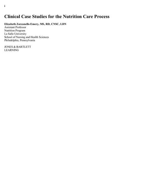 Book cover of Clinical Case Studies for the Nutrition Care Process