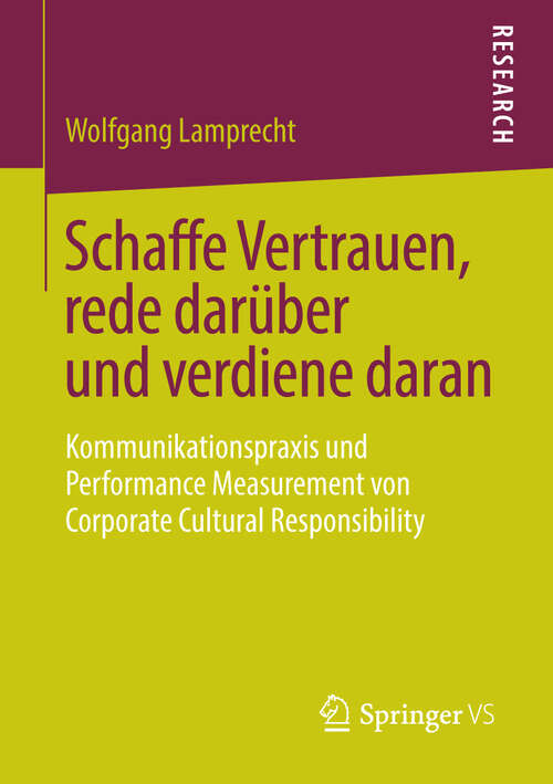 Book cover of Schaffe Vertrauen, rede darüber und verdiene daran