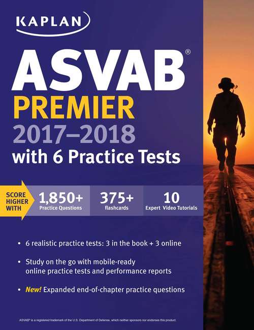 Book cover of ASVAB Premier 2017-2018 with 6 Practice Tests: Online + Book + Videos