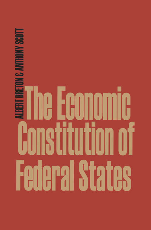 Book cover of Economic Constitution of Federal States