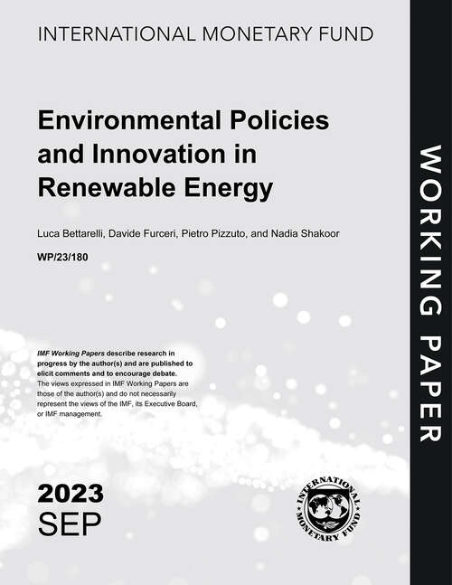 Book cover of Environmental Policies and Innovation in Renewable Energy (Imf Working Papers)