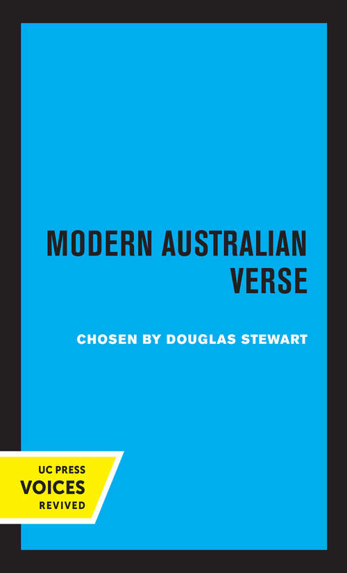 Book cover of Modern Australian Verse: Modern Australian Verse (Poetry in Australia)