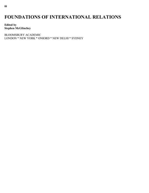 Book cover of Foundations Of International Relations