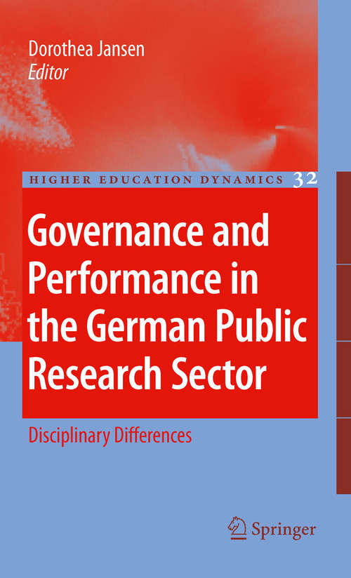 Book cover of Governance and Performance in the German Public Research Sector