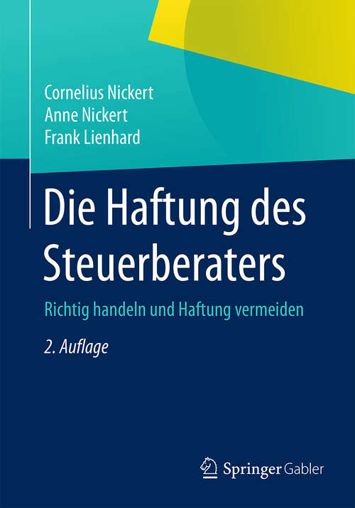 Book cover of Die Haftung des Steuerberaters