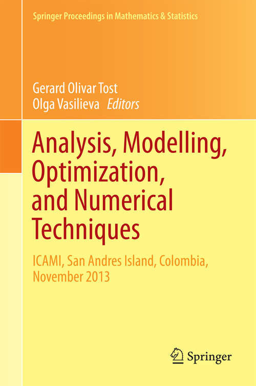 Book cover of Analysis, Modelling, Optimization, and Numerical Techniques