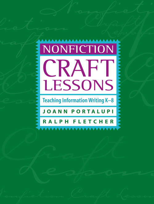 Book cover of Nonfiction Craft Lessons: Teaching Information Writing K-8