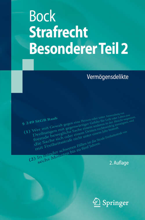 Book cover of Strafrecht Besonderer Teil 2: Vermögensdelikte (2. Auflage 2025) (Springer-Lehrbuch)