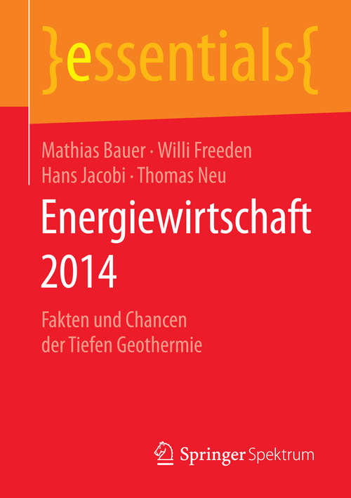 Energiewirtschaft 2014: Fakten und Chancen der Tiefen Geothermie (essentials)
