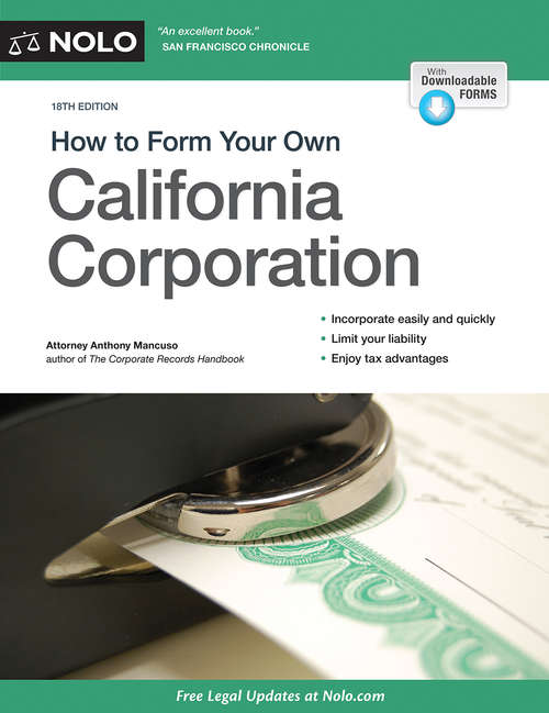 Book cover of How to Form Your Own California Corporation (Eighteenth Edition)