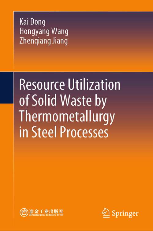 Book cover of Resource Utilization of Solid Waste by Thermometallurgy in Steel Processes (1st ed. 2023)