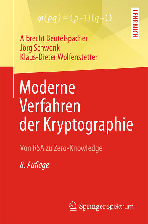 Book cover of Moderne Verfahren der Kryptographie