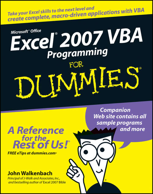 Book cover of Excel 2007 VBA Programming For Dummies