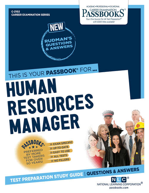 Book cover of Human Resources Manager: Passbooks Study Guide (Career Examination Series)