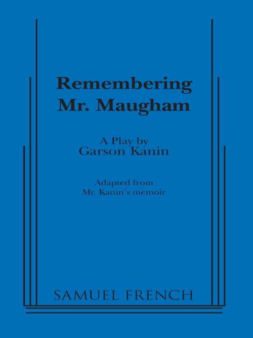 Book cover of Remembering Mr. Maugham