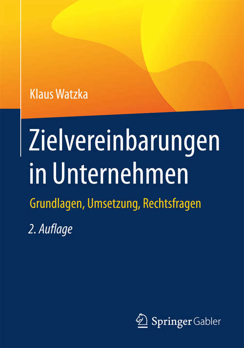 Book cover of Zielvereinbarungen in Unternehmen