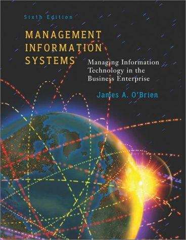Management Information Systems: Managing Information Technology in the Business Enterprise (6th edition)