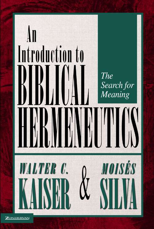 Book cover of Introduction To Biblical Hermeneutics: The Search for Meaning