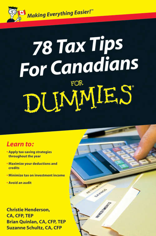 Book cover of 78 Tax Tips For Canadians For Dummies