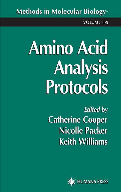 Cover image of Amino Acid Analysis Protocols