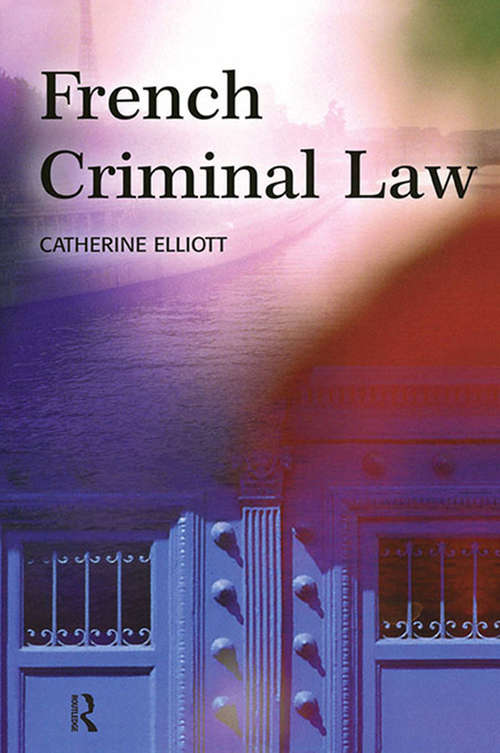 Book cover of French Criminal Law