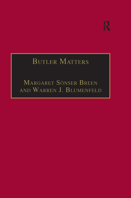 Butler Matters: Judith Butler's Impact on Feminist and Queer Studies
