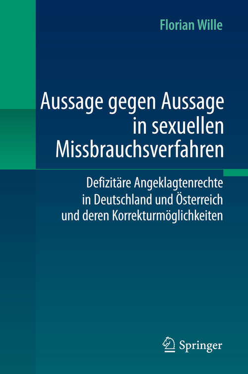 Book cover of Aussage gegen Aussage in sexuellen Missbrauchsverfahren