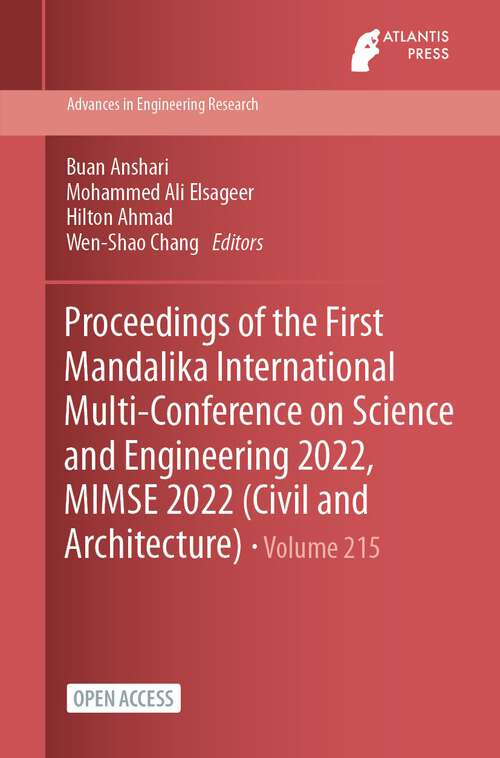 Book cover of Proceedings of the First Mandalika International Multi-Conference on Science and Engineering 2022, MIMSE 2022 (1st ed. 2023) (Advances in Engineering Research #215)