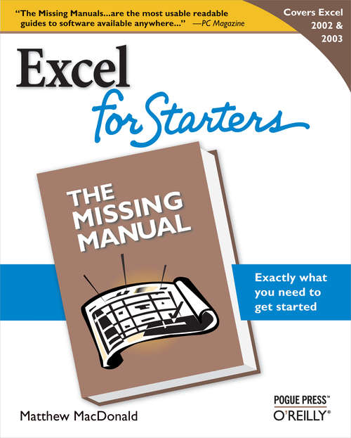 Book cover of Excel 2003 for Starters: The Missing Manual