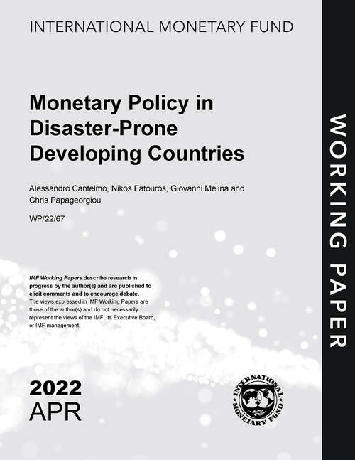Book cover of Monetary Policy in Disaster-Prone Developing Countries (Imf Working Papers)