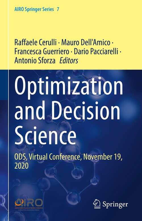 Optimization and Decision Science: ODS, Virtual Conference, November 19, 2020 (AIRO Springer Series #7)