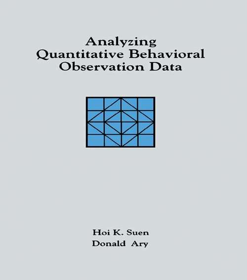 Analyzing Quantitative Behavioral Observation Data
