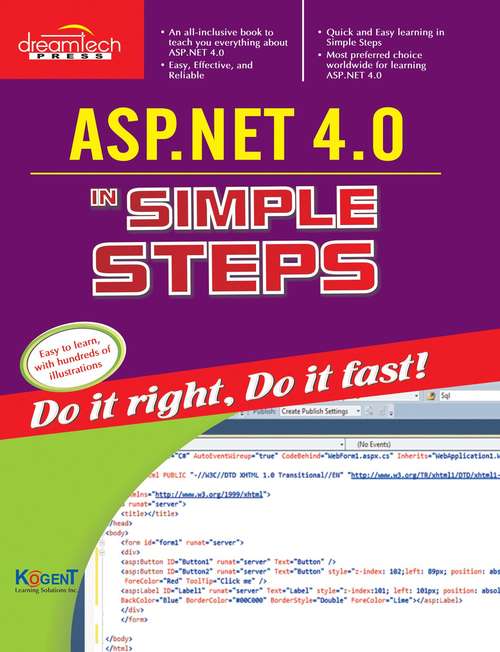Book cover of ASP.NET 4.0 In Simple Steps