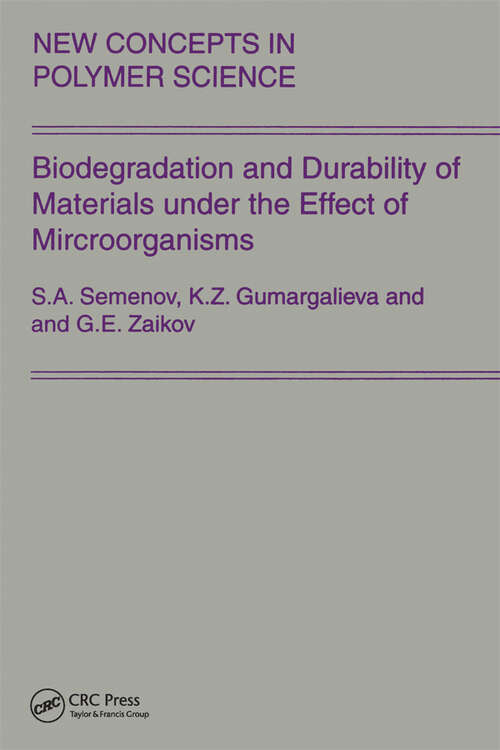 Book cover of Biodegradation and Durability of Materials under the Effect of Microorganisms (1)