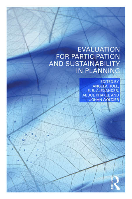 Book cover of Evaluation for Participation and Sustainability  in Planning