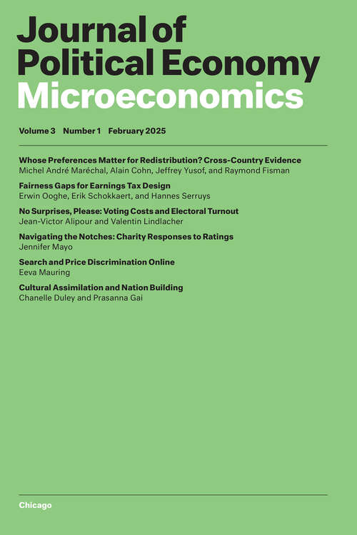 Book cover of Journal of Political Economy Microeconomics, volume 3 number 1 (February 2025)
